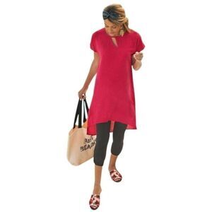 Soft Surroundings Women's Red Moderne Gauze Tunic